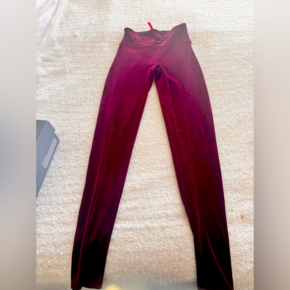 SPANX Velvet Leggings by Sara Blakely – Size S/P – Merlot/Burgundy